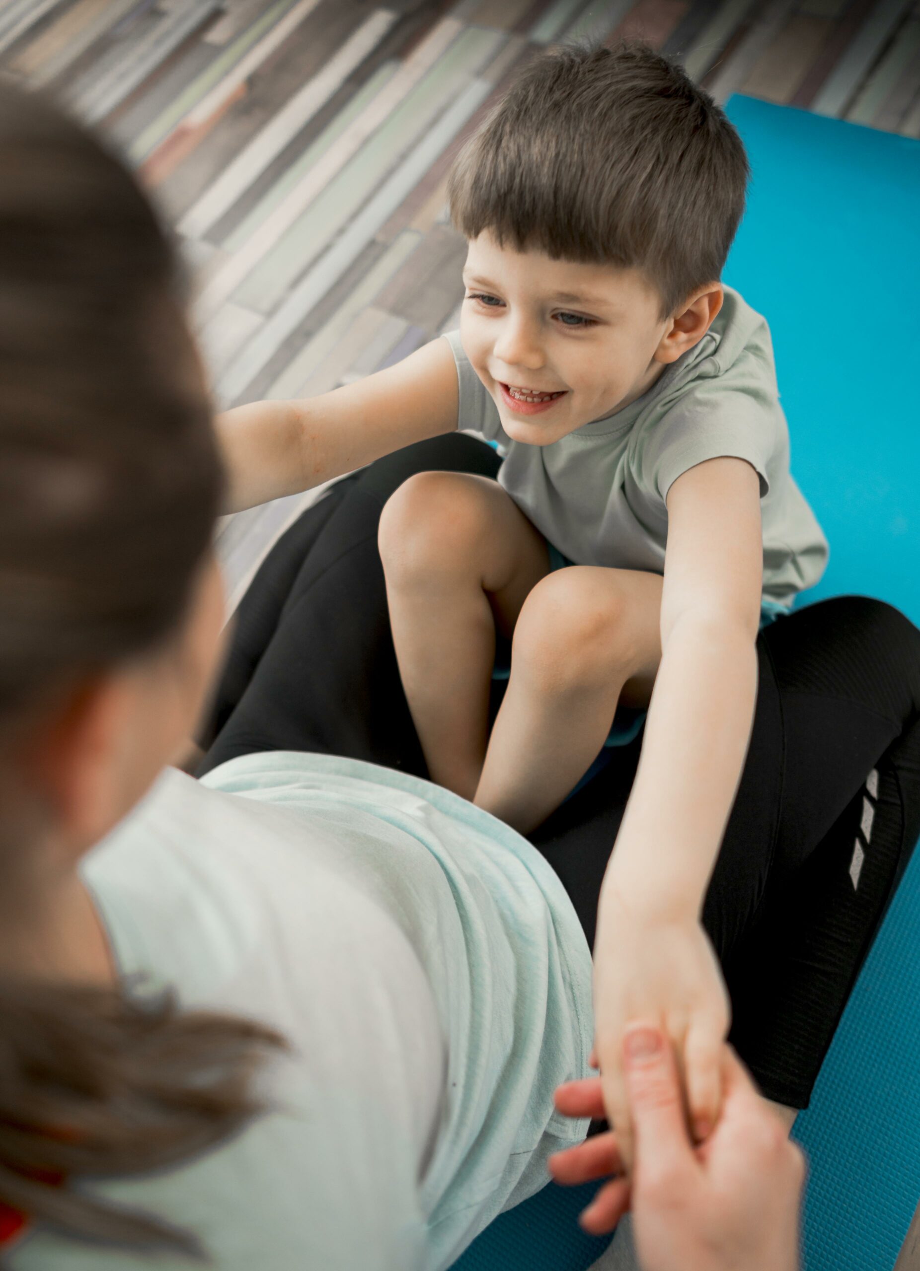 Pediatric chiropractor with a young child