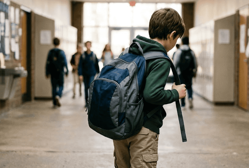 children backpack posture